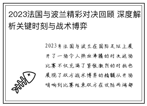 2023法国与波兰精彩对决回顾 深度解析关键时刻与战术博弈 2023法国与波兰精彩对决回顾 深度解析关键时刻与战术博弈